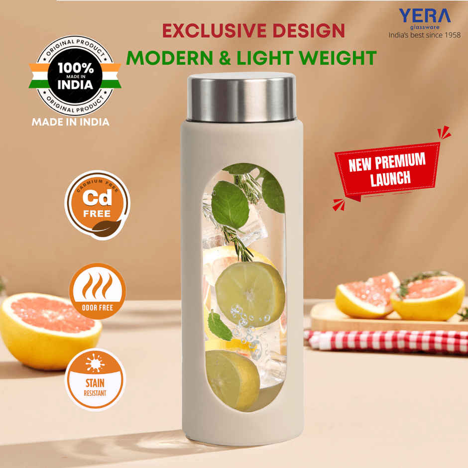 Yera Glassware Aqua Bliss Water Bottle with Sleeve | 500 ml