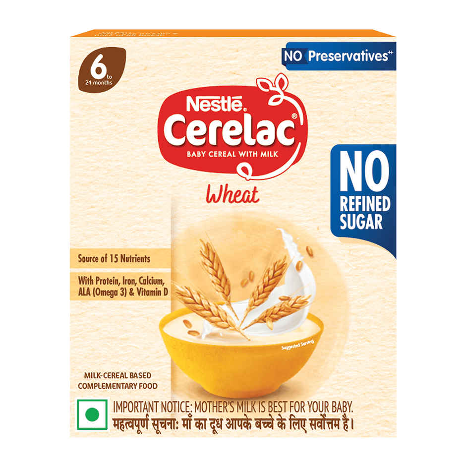 Nestle CERELAC Wheat Baby Food Cereal, No Refined Sugar & No Preservatives