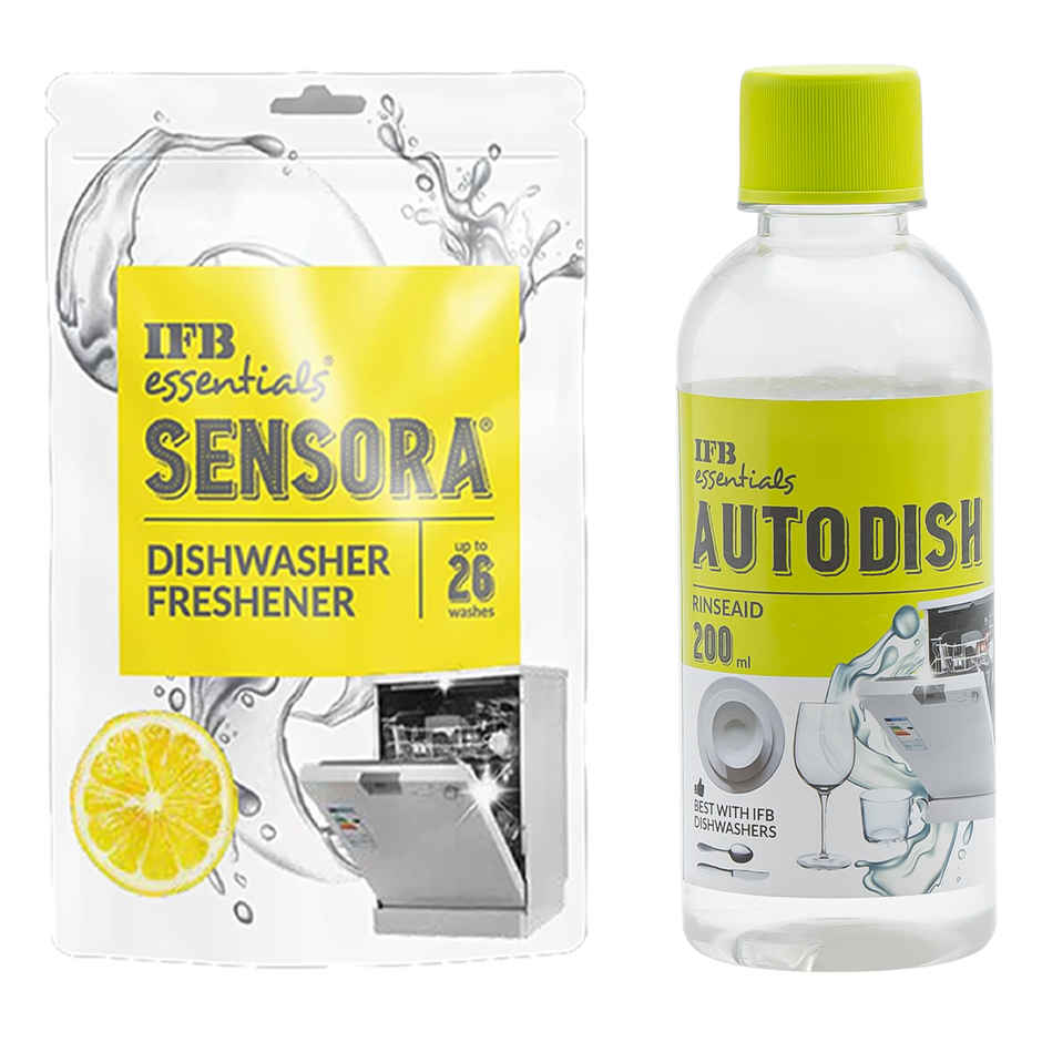 Ifb Essentials Sensora Dishwasher Freshener (1pc) & Ifb Essentials Autodish - Rinse Aid (200ml) Combo