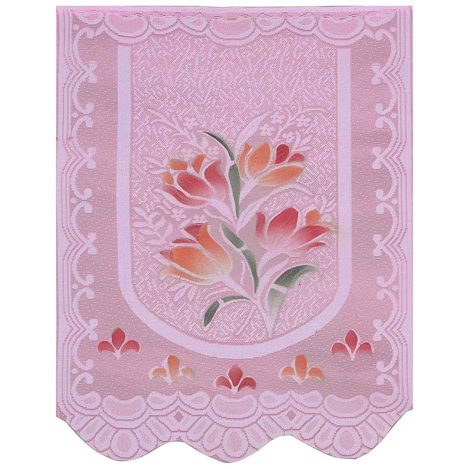 Romee Pink Floral Printed 5-Seater Net Sofa Cover