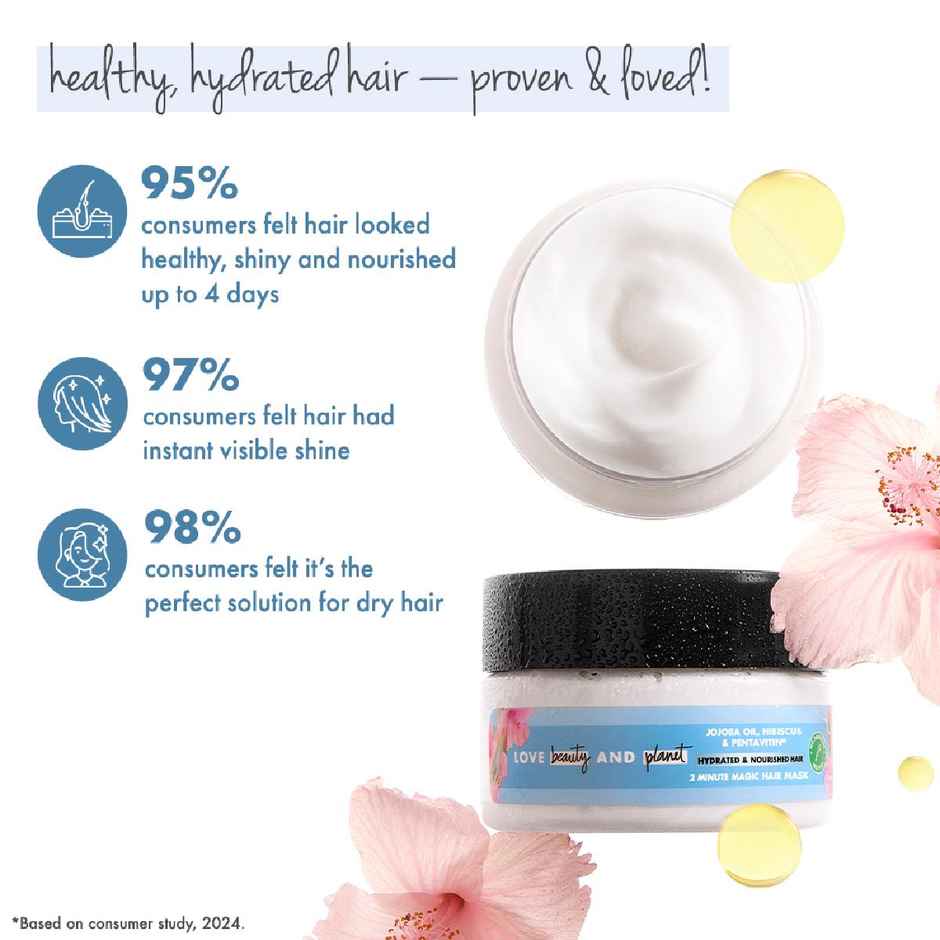Love Beauty & Planet Jojoba Oil | Hibiscus & Pentavitin Hydrate & Nourish Hair Mask