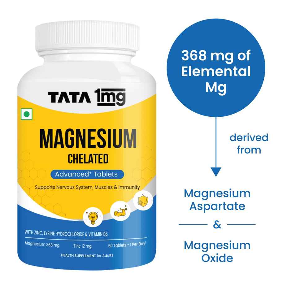 Tata 1mg Chelated Magnesium Plus Tablet 60 Tablets