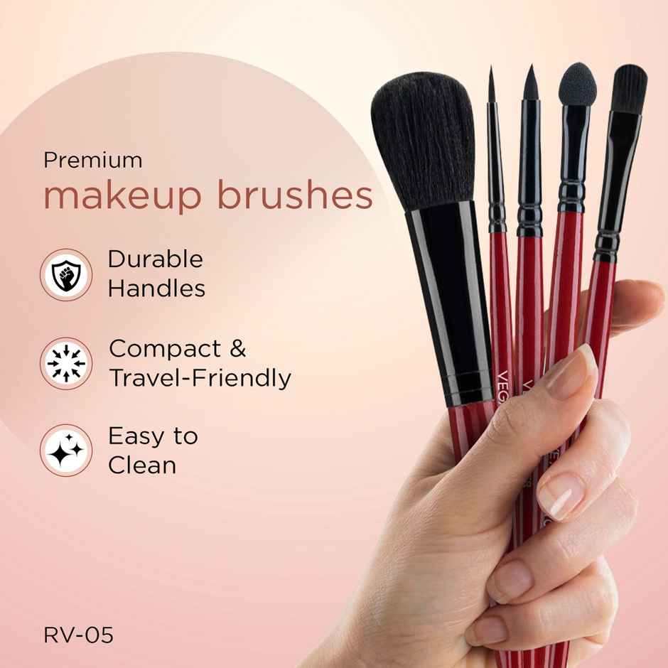 VEGA Set Of 5 Makeup Brush Applicator For Women Ideal Face | Eye & Lip Brush | Rv-05