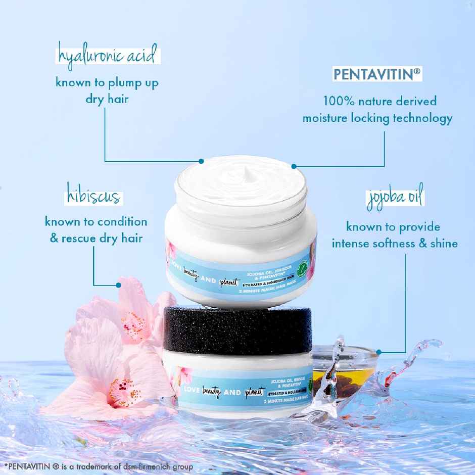 Love Beauty & Planet Jojoba Oil | Hibiscus & Pentavitin Hydrate & Nourish Hair Mask