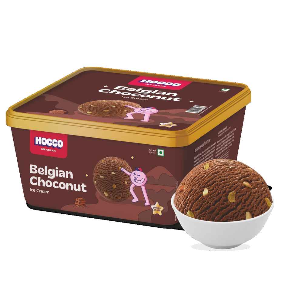 Hocco Belgian Choconut Ice Cream Tub | Nutty & Creamy