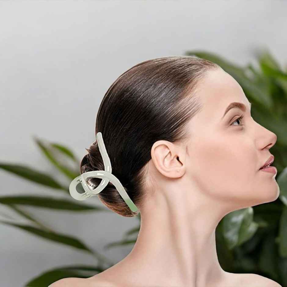 Prolume T-Shape Claw Clips Hair Accessories For Women/Girl | Light Beige | Dark Beige