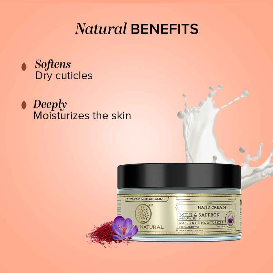 Khadi Natural Milk And Saffron Hand Cream | Moisturizes Dry Hands