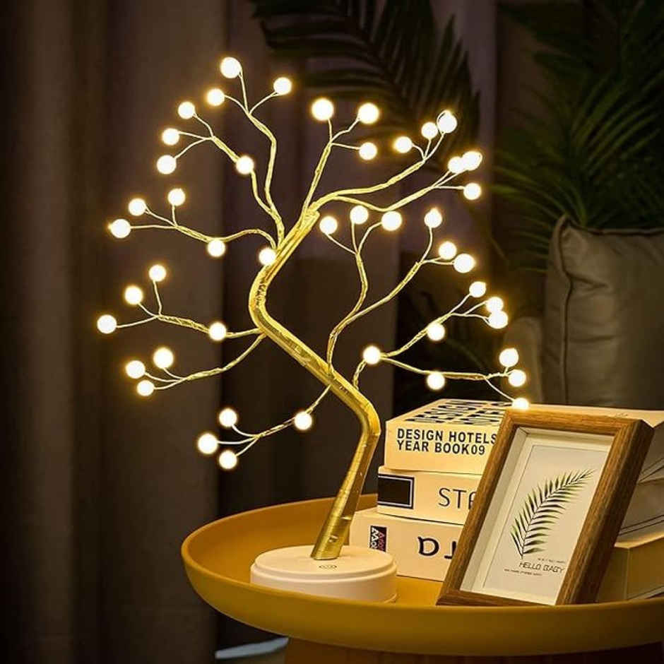 DesiDiya Decorative Led Pearl Tree Lamp Table Top (36 Led Pearl)