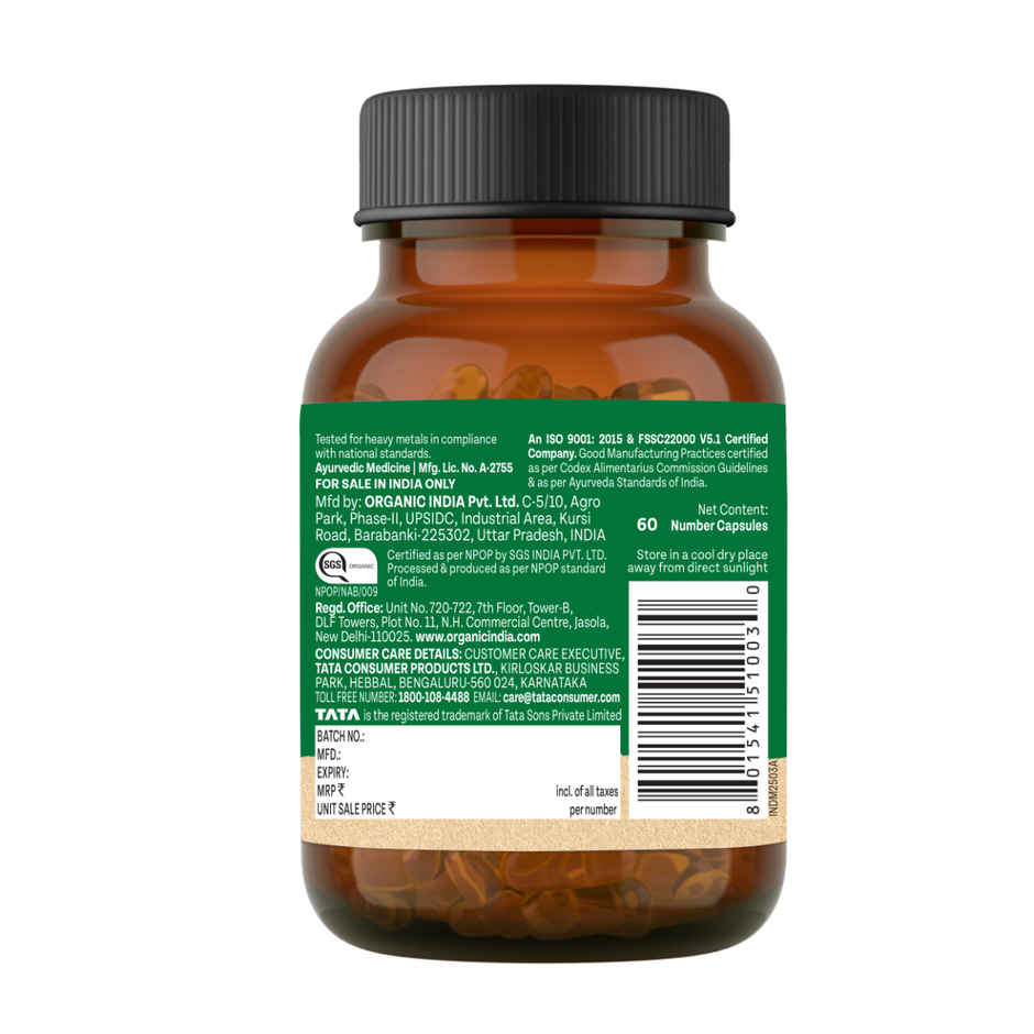 A TATA Product - Organic India Moringa Capsules - 60 Veg Caps, Essential Nutrition Superfood