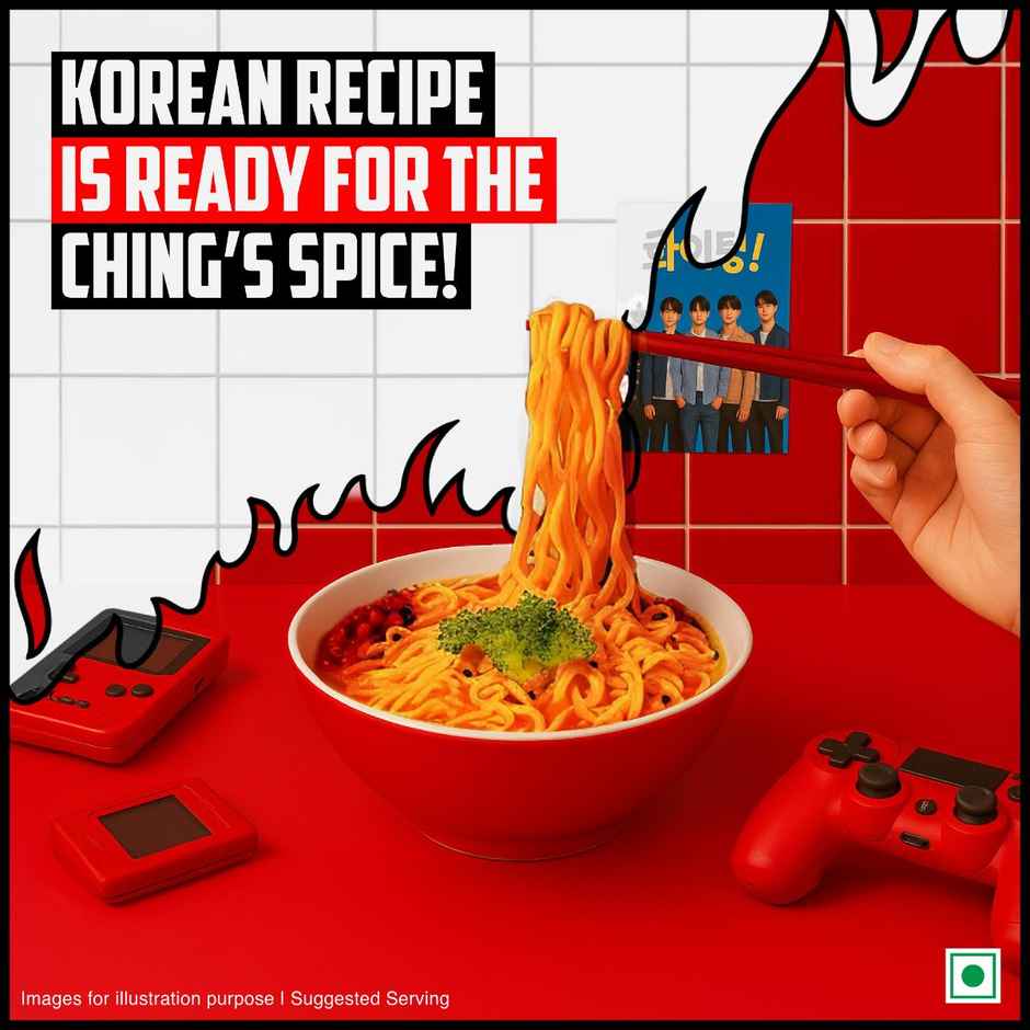 Ching's Korean Spicy Veg Instant Noodles, Veg, It's Hot, It's Spicy, It's Ching's