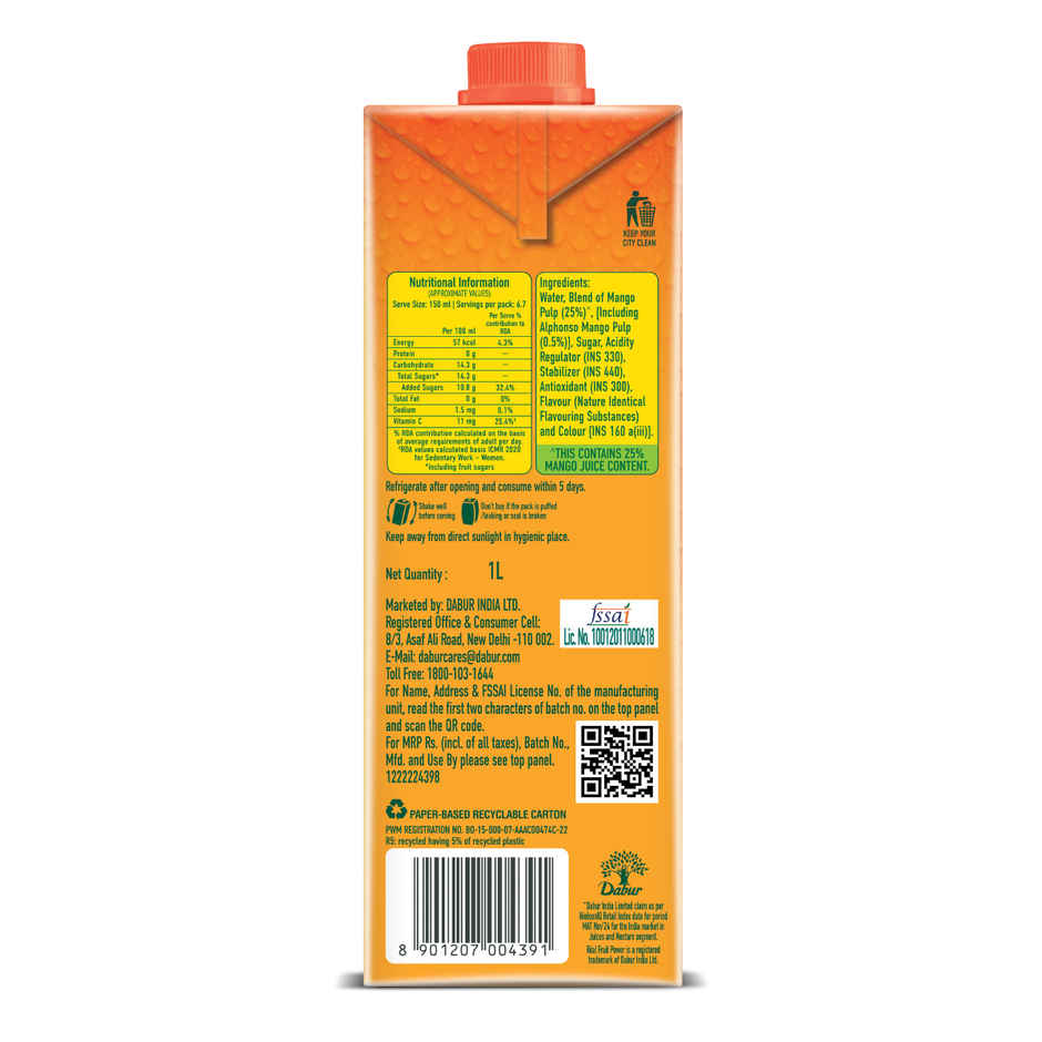 Dabur Real Mango Drink | Ready to Drink Beverage