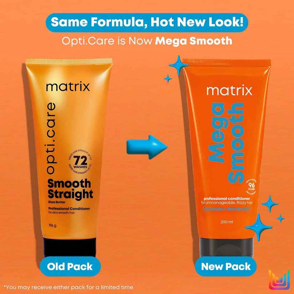 Matrix Mega Smooth Shampoo, Conditioner & Serum Combo, Defy Frizz For 4 Days, For All Hair Types
