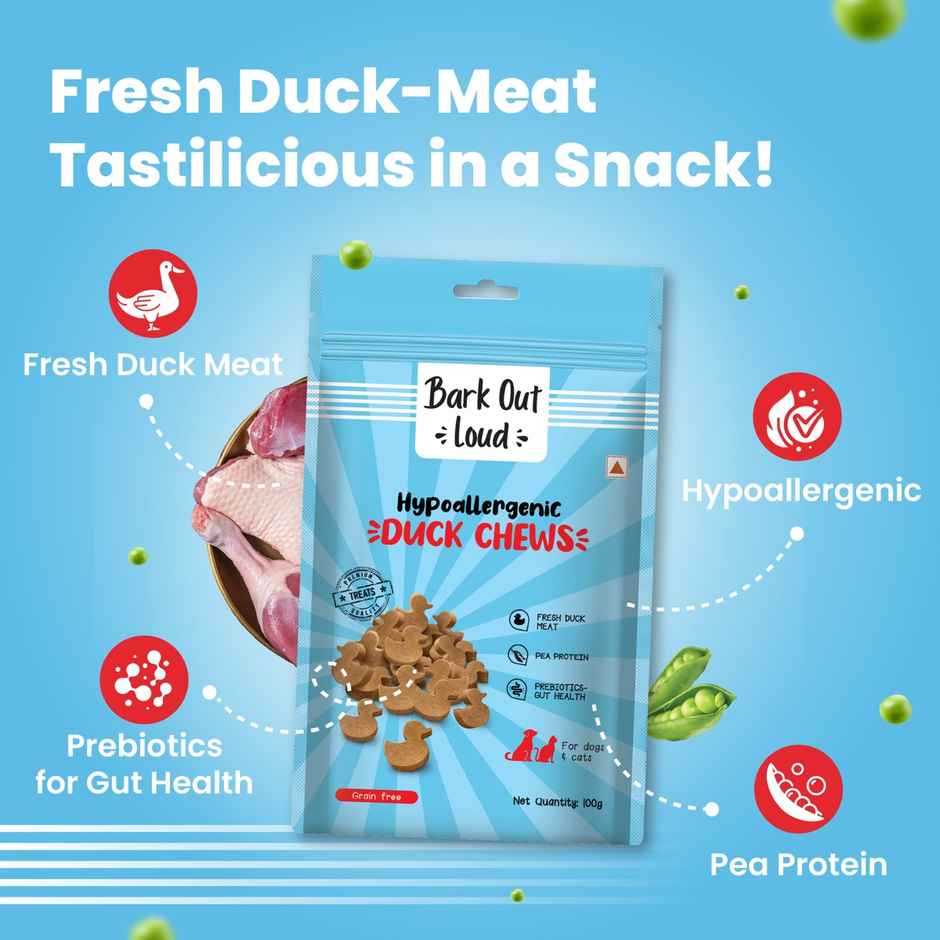 Bark Out Loud | Dog Treat & Cat Treat |  Duck Meat Hypoallergenic