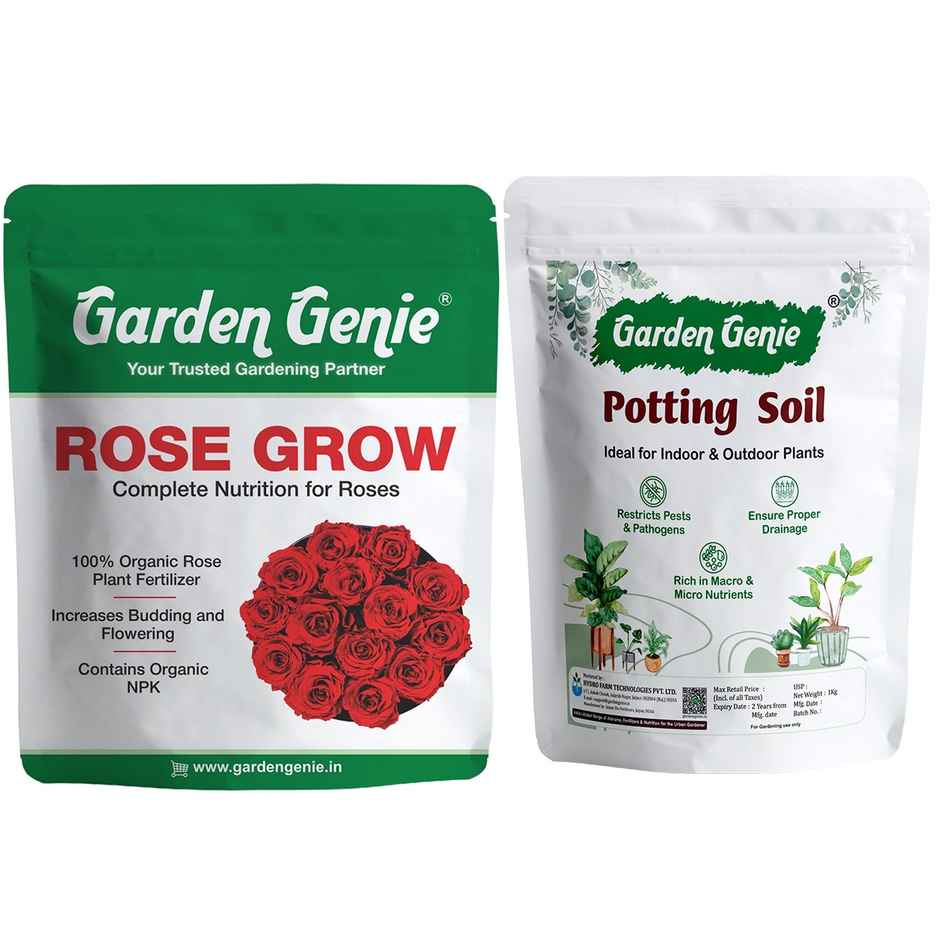 Rose Fertilizer and Potting Soil Mix | Organic Flower Fertilizer & Potting Soil for Home Garden