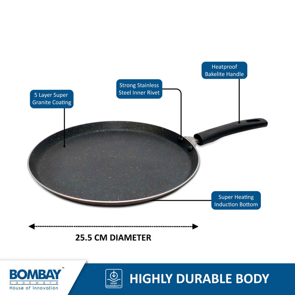 Bombay Kookware Dosa Tawa Induction Bottom - 25.5 cm