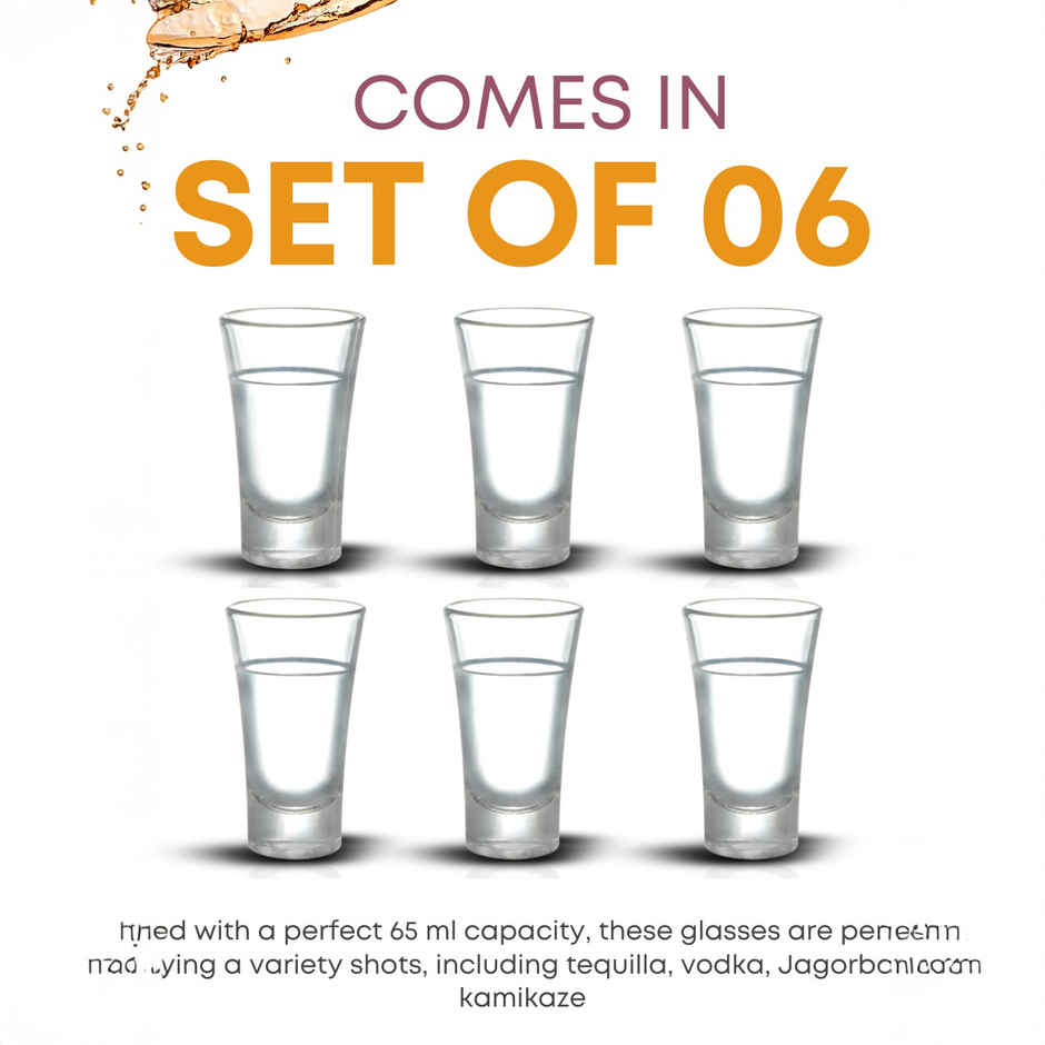 Target Shot Glasses Set | Durable & Stylish | 60 ml Each | Yera Glassware