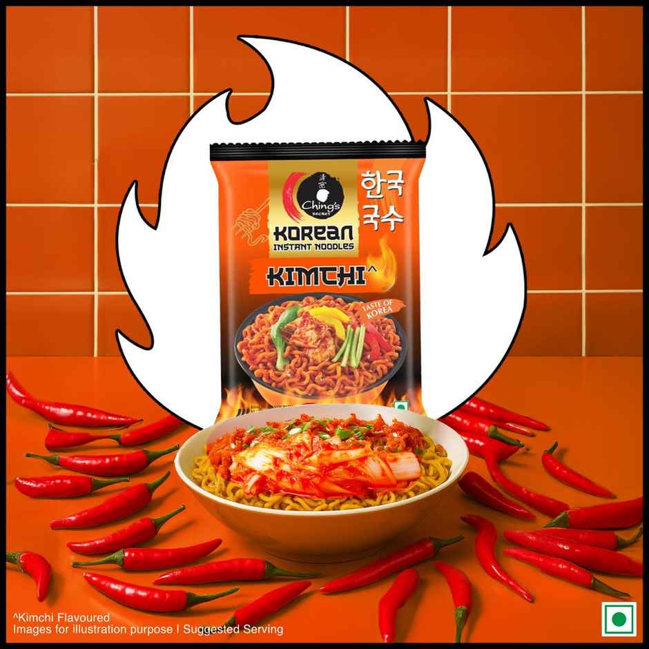 Ching's Korean Kimchi Instant Noodles, Veg, It's Hot, It's Spicy, It's Ching's
