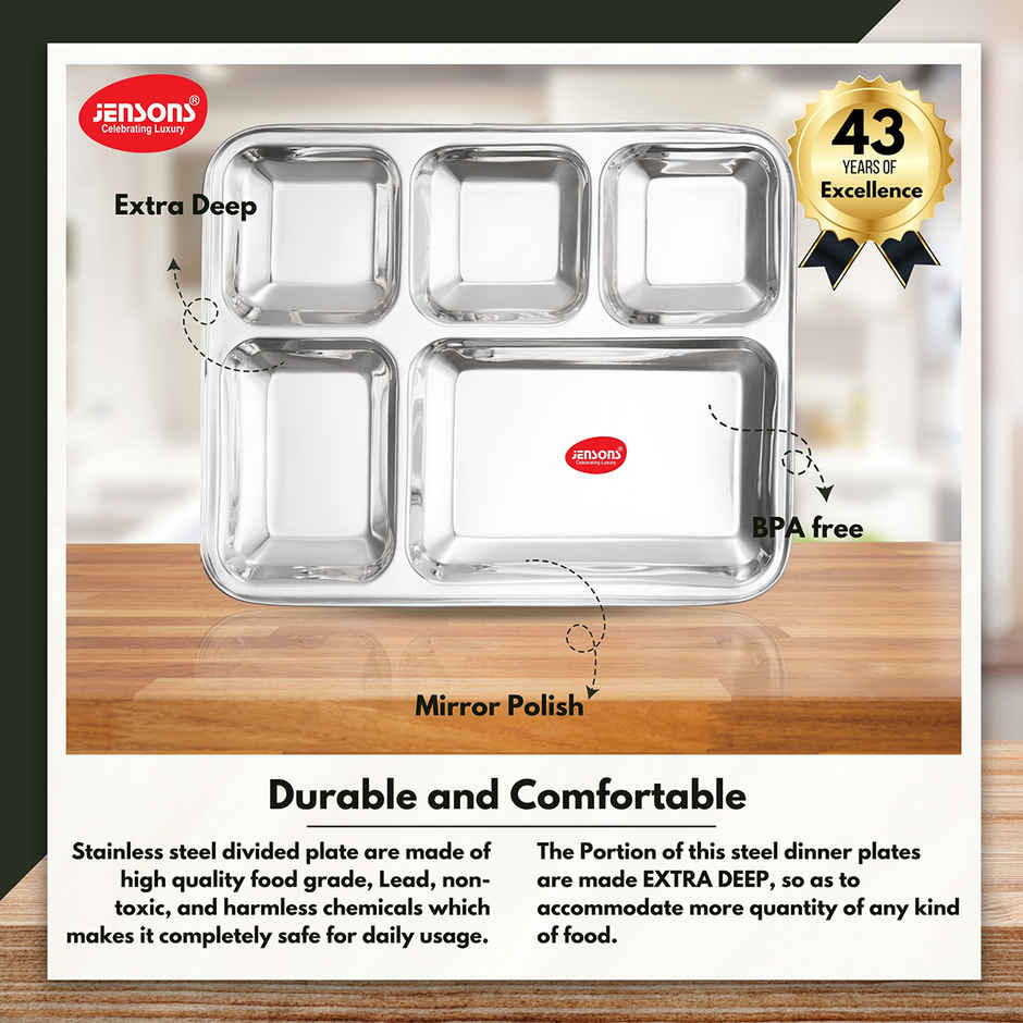 Jensons Stainless Steel Partition Plate Rectangle