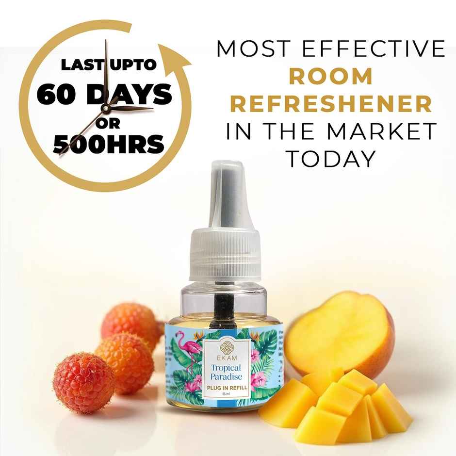 Ekam Tropical Paradise Scented Air Freshener Plug-In Refill | 1 x Refill Bottle