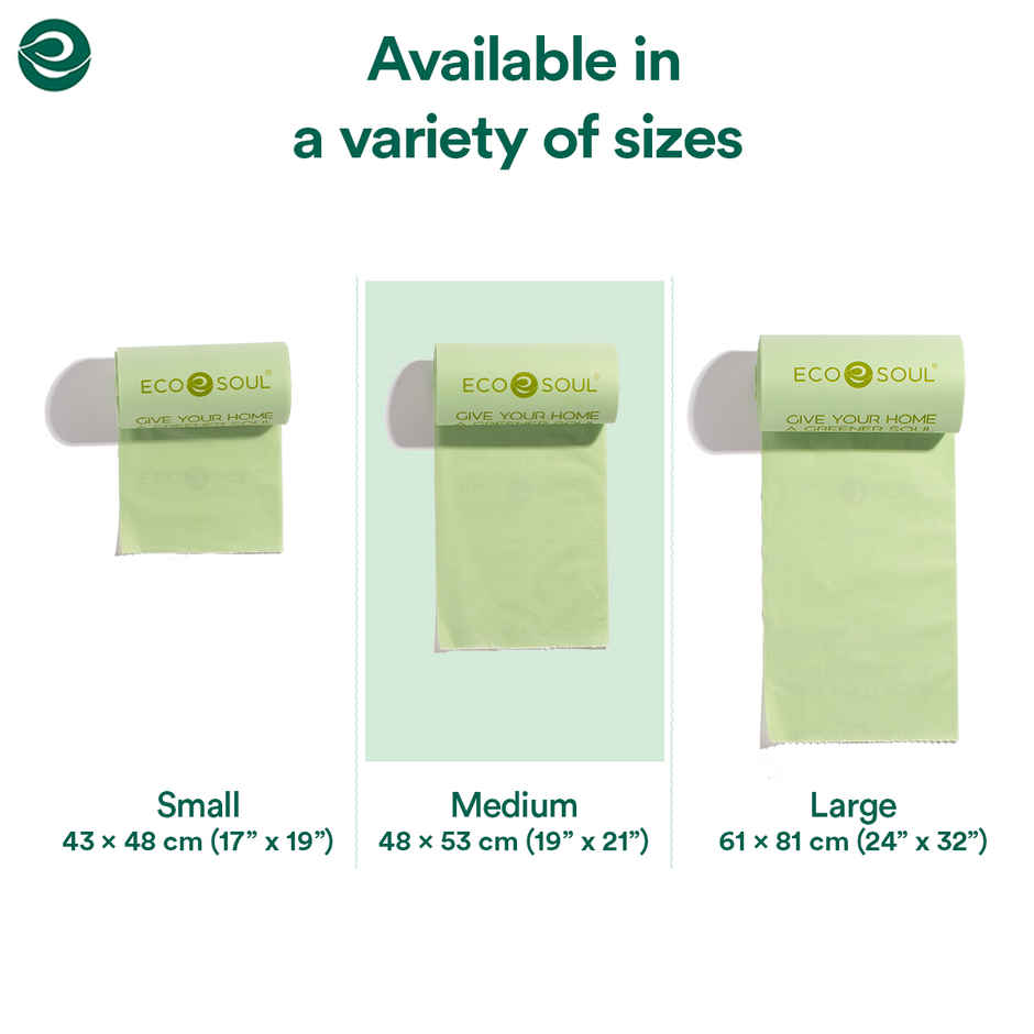 Eco Soul 21 x 19 Inch | 15 Count | Medium Trash Bag
