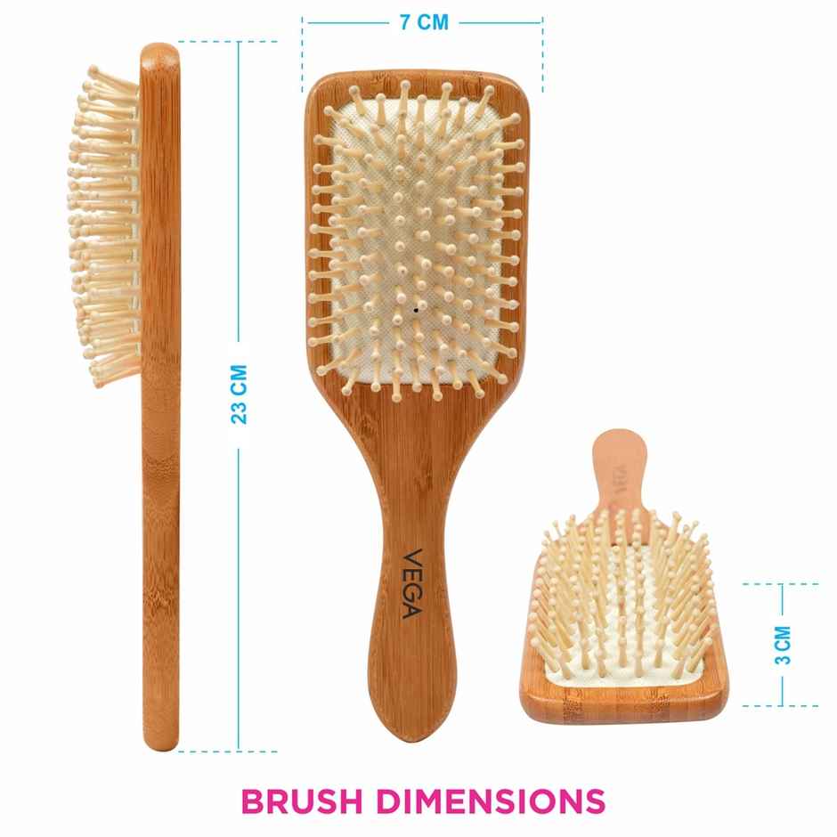 VEGA Wooden Bristle Paddle Hair Brush For Men And Women E2-Pbb