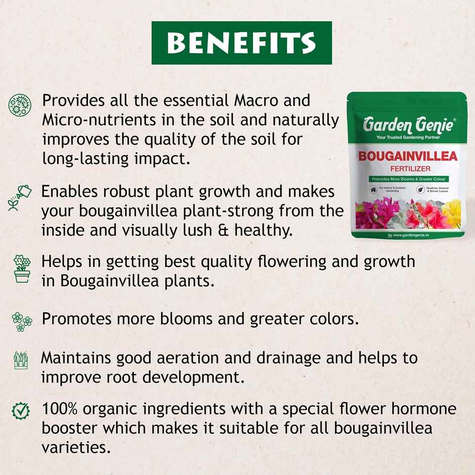 Garden Genie Bougainvillea Plant Boost Fertilizer | Enhances Flowering & Growth