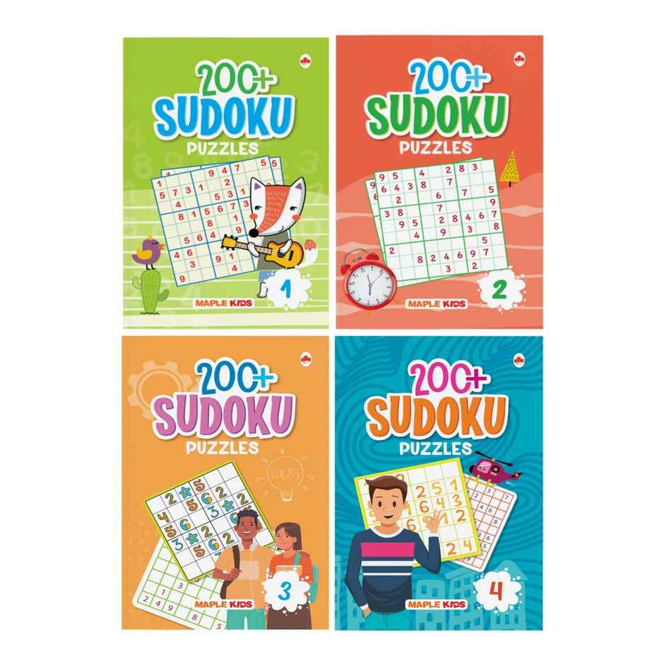 Sudoku Book For Adults | Set Of 4 | 800+ Puzzles | Brain Booster For Children | Age 4+