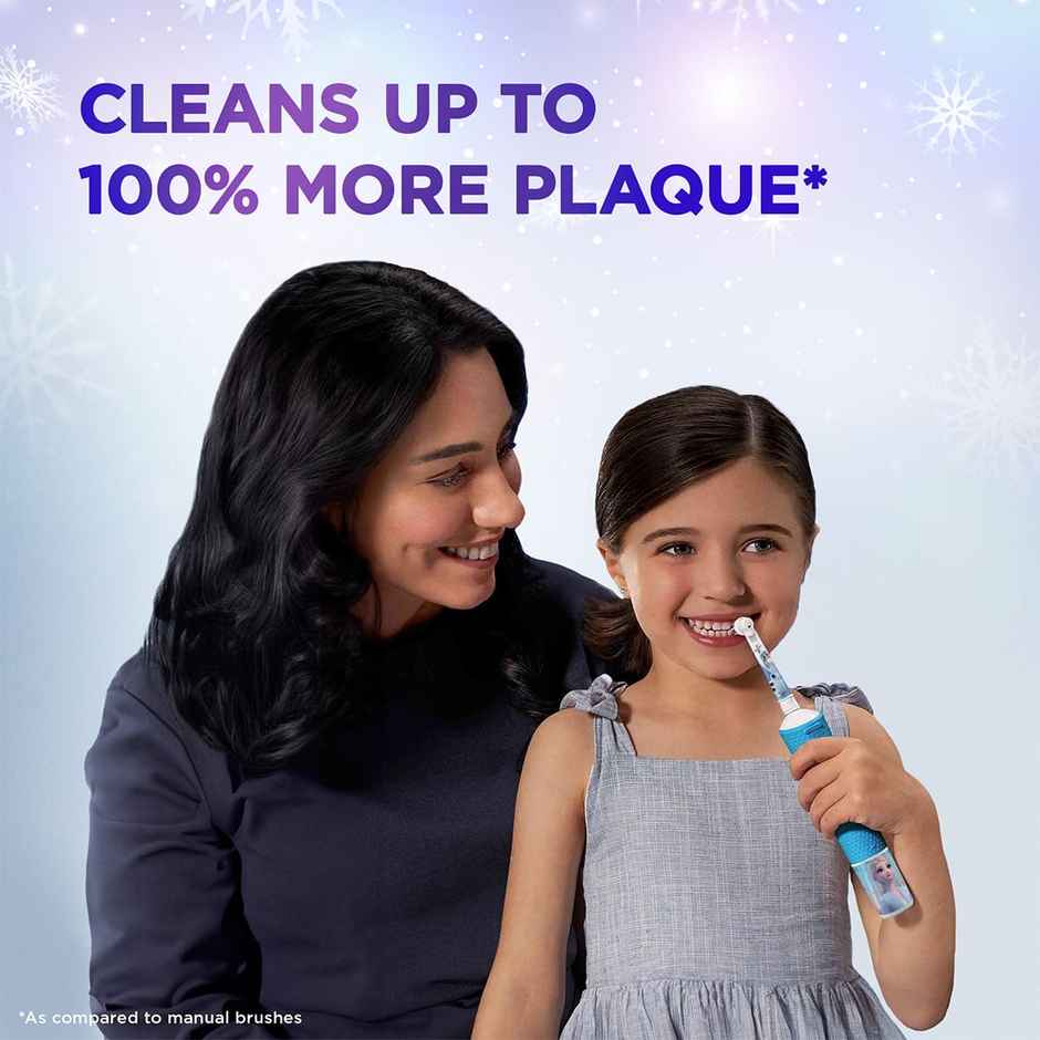 Oral B Kids Frozen Rechargeable Rotating Electric Toothbrush, 2 Brushing Modes (Daily & Sensitive)