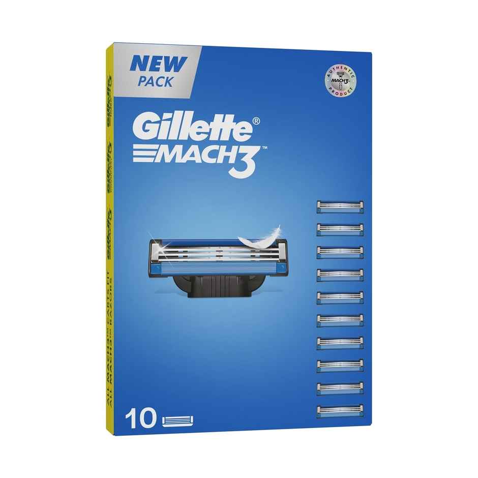 Gillette Mach3 Shaving Blades For Men (10 Cartridges)
