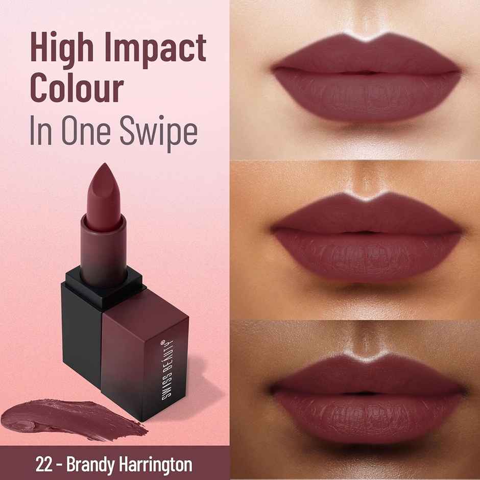 Swiss Beauty HD Matte Lipstick | 22 Brandy Harrington