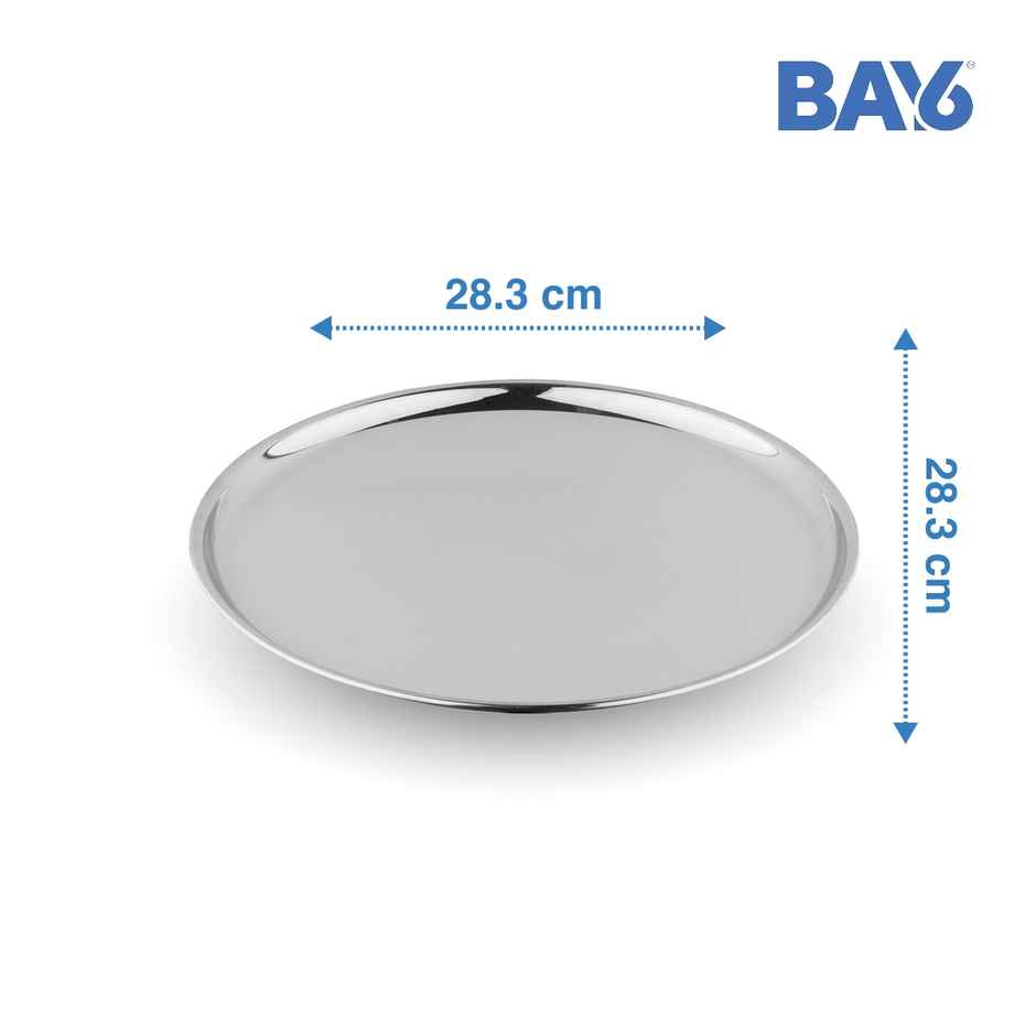 BAY6 Traditional Stainless Steel Thali– 12 Inch - (4pc)