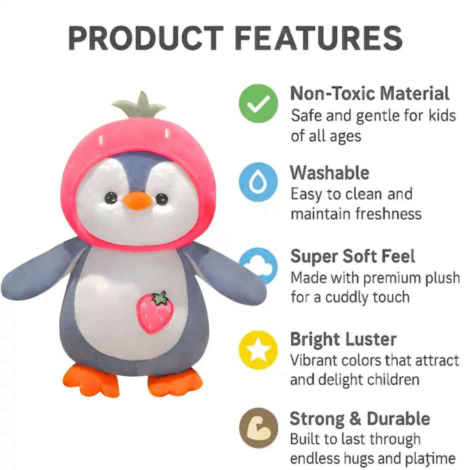 Fablue Baby Penguin Soft Toy for Kids - Soft and Cozy Soft Plush Toy for Kids - Assorted