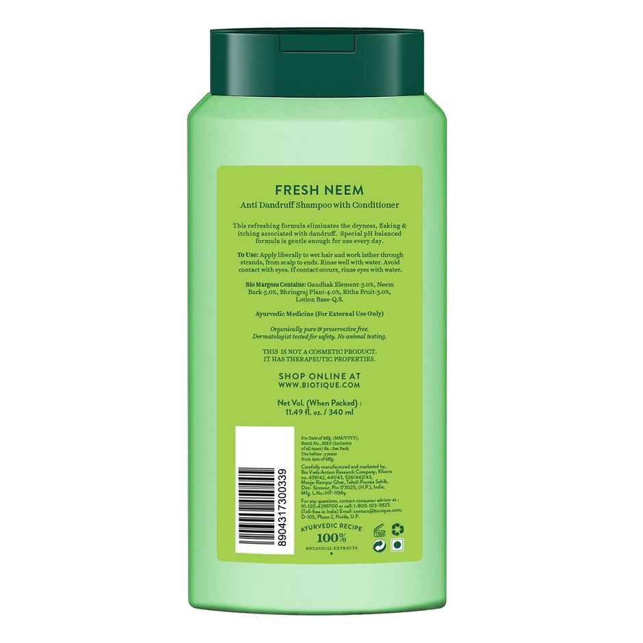 Biotique Fresh Neem Anti Dandruff Shampoo & Conditioner