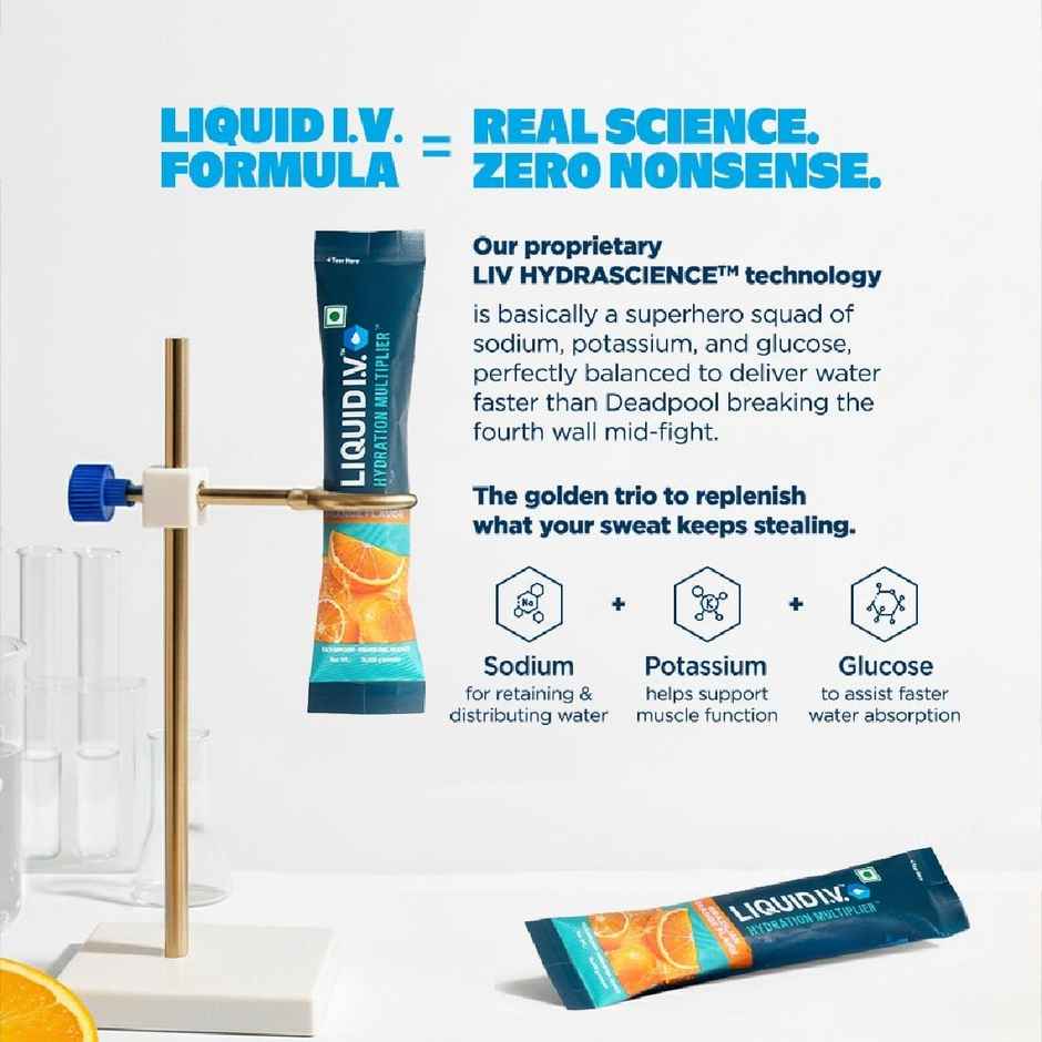 Liquid I.V. Hydration Multiplier | Brazilian Orange | 3 Sticks | Hydration Drink Mix