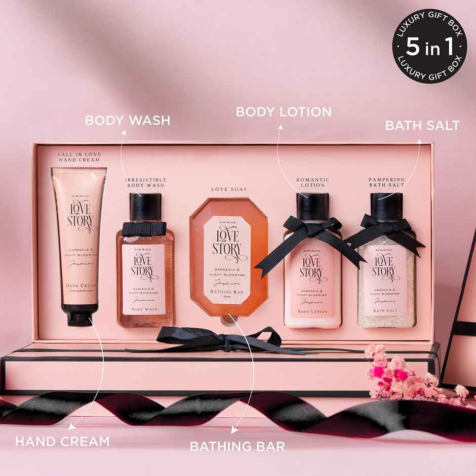 Kimirica Valentine Love Story Experience Gift Set | Luxury Bath & Body Essentials for Women
