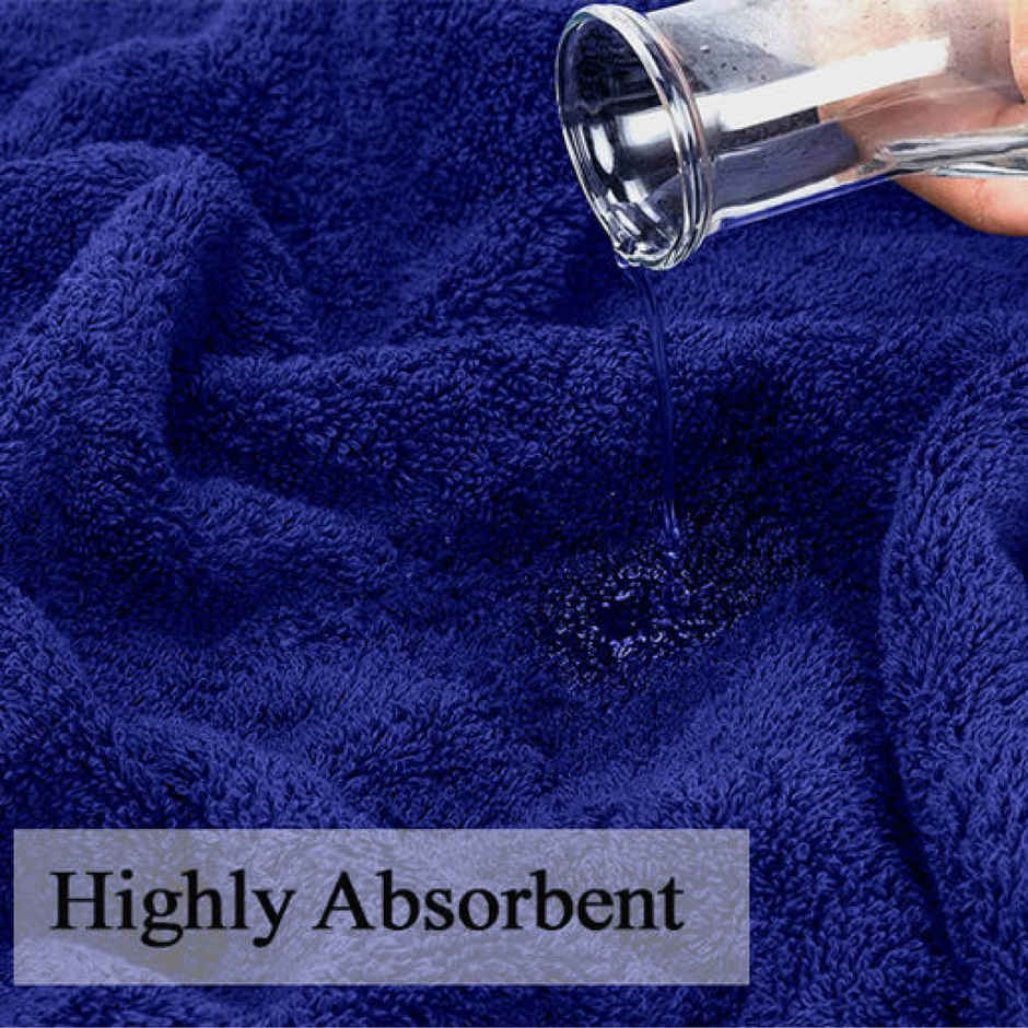 BAY6 100% Cotton Bath Towel - 140 cm x 70 cm | 400 GSM - Blue