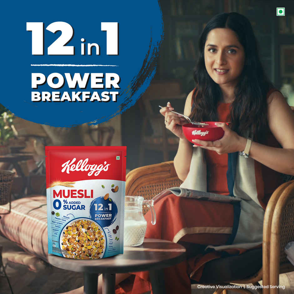 Kellogg's Muesli 0% Added Sugar | 12-in-1 Power Breakfast | India's No. 1 Muesli