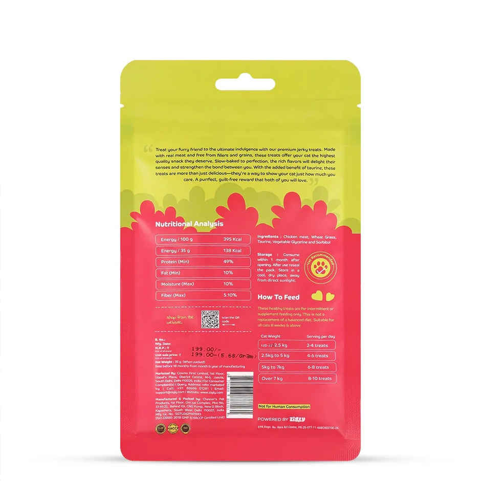 Applod Chicken & Wheat Grass Crunchy Cat Treat | For Kitten & Adult Cats