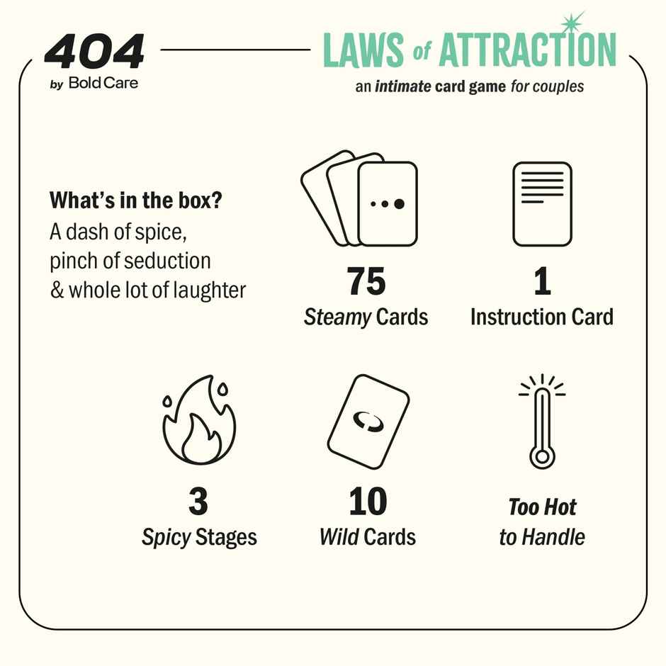 Bold Care Laws Of Attraction - An Intimate Card Game For Couples | 75 Cards