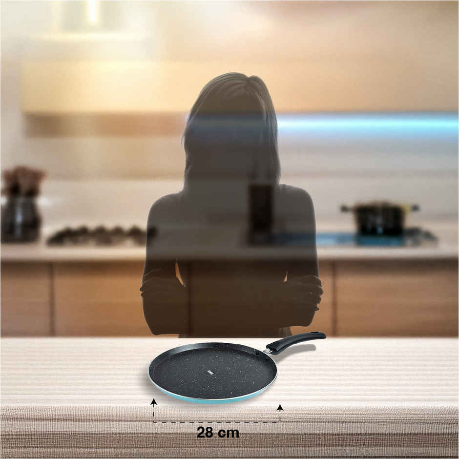 BAY6 Nonstick Dosa Tawa | 28 cm | Teal | Induction Compatible