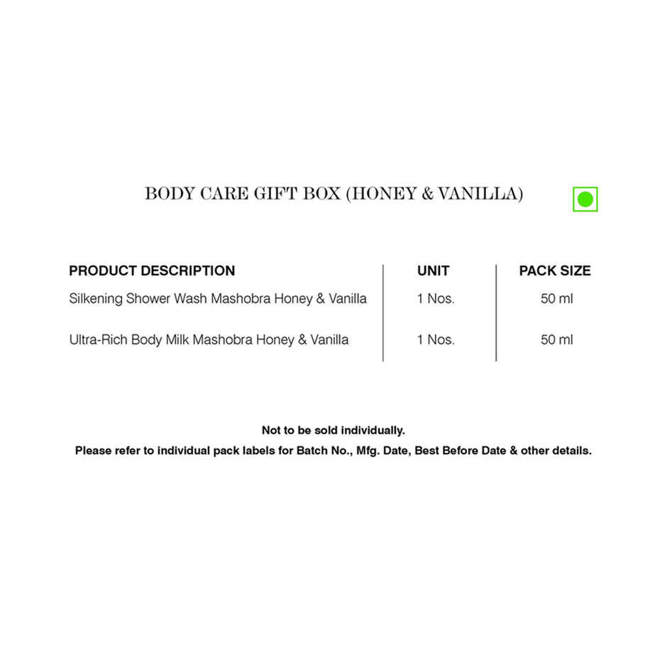 Forest Essentials Honey Vanilla Body Care Gift Box | Shower Wash & Body Milk Duo