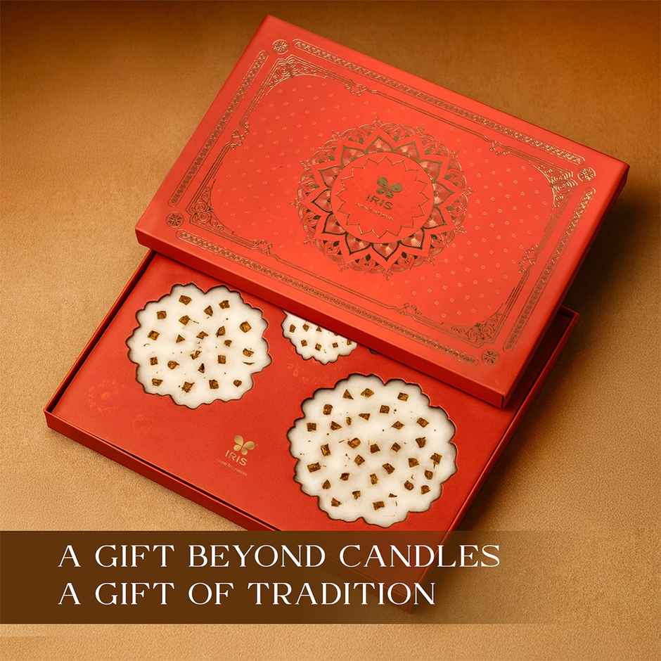 Rose Gold Fragrance | Urli Candles | Pack of 3 | Grand Premium Gift Box | Gift Hamper | Iris
