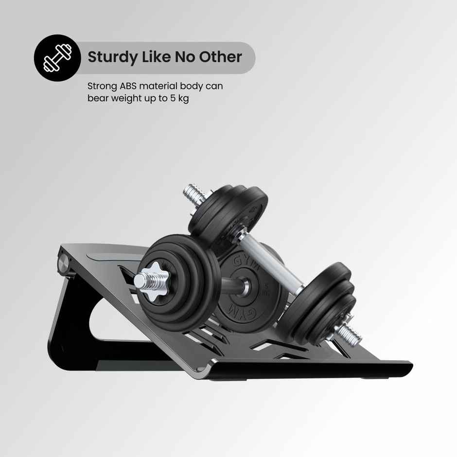 Portronics My Buddy Hexa 5 Laptop Stand with Foldable & Ventilated Design, Ergonomic Elevation, Anti-Slip Silicon Pads and Lightweight Body for Upto 15.6" Laptops & MacBooks - Black