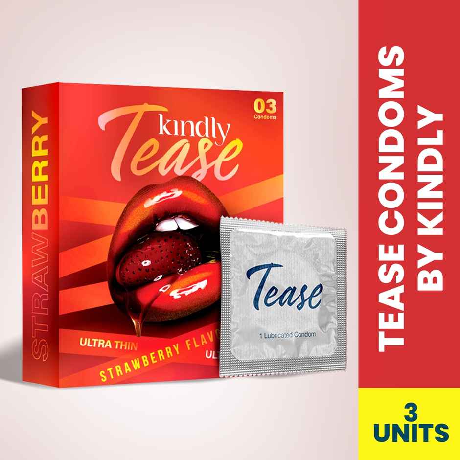 Kindly Health Tease Ultra Thin Strawberry Flavour Condoms