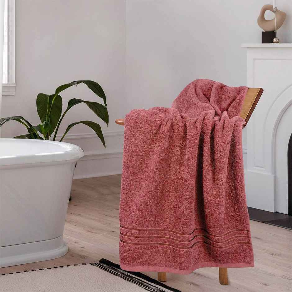 Home Elegance by myTrident Comfort Living Cotton Bath Towel | 70cm x 140cm | 400 GSM | Apple Red
