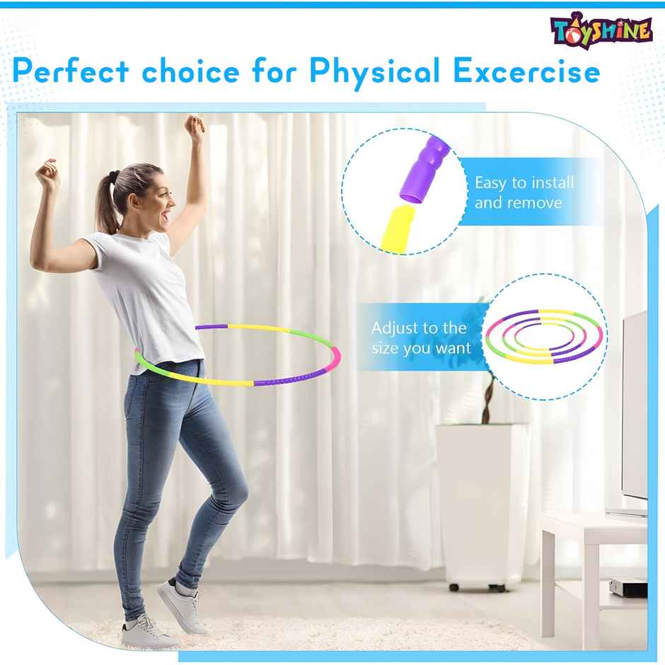 Toyshine Detachable 8-Hulla Hoop, Colorful Ring for Kids, Dance, Gymnastics & Exercise