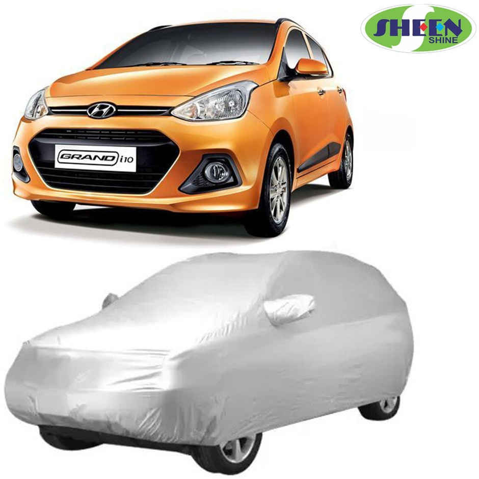 Sheen SCCSILVERSH11 Car Cover For Hyundai Grand i10 (With Mirror Pockets) (Silver)