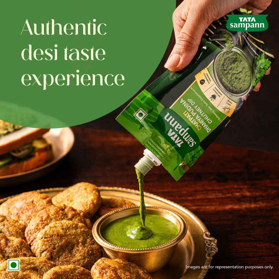 Tata Sampann Chatpati Dhaniya Pudina Chutney Dip | Made with Fresh Coriander and Mint