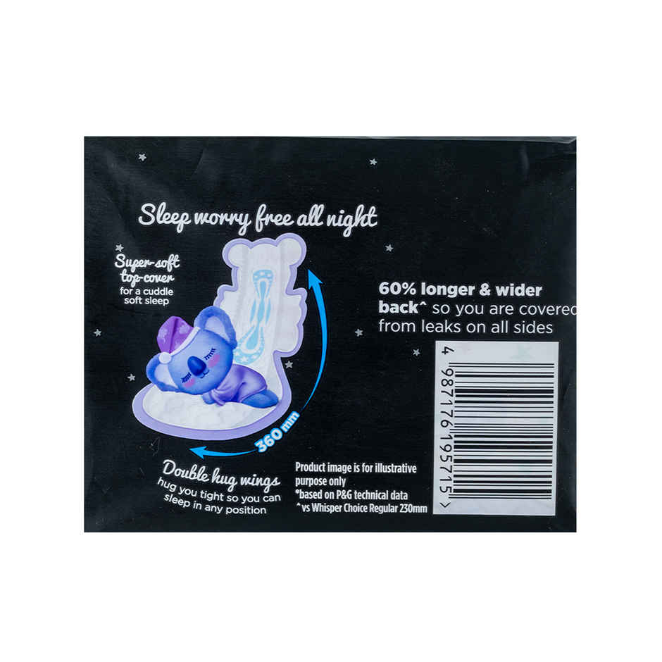 Whisper Bindazzz Nights Koala Sanitary Pads | XXL+ | 10 pcs