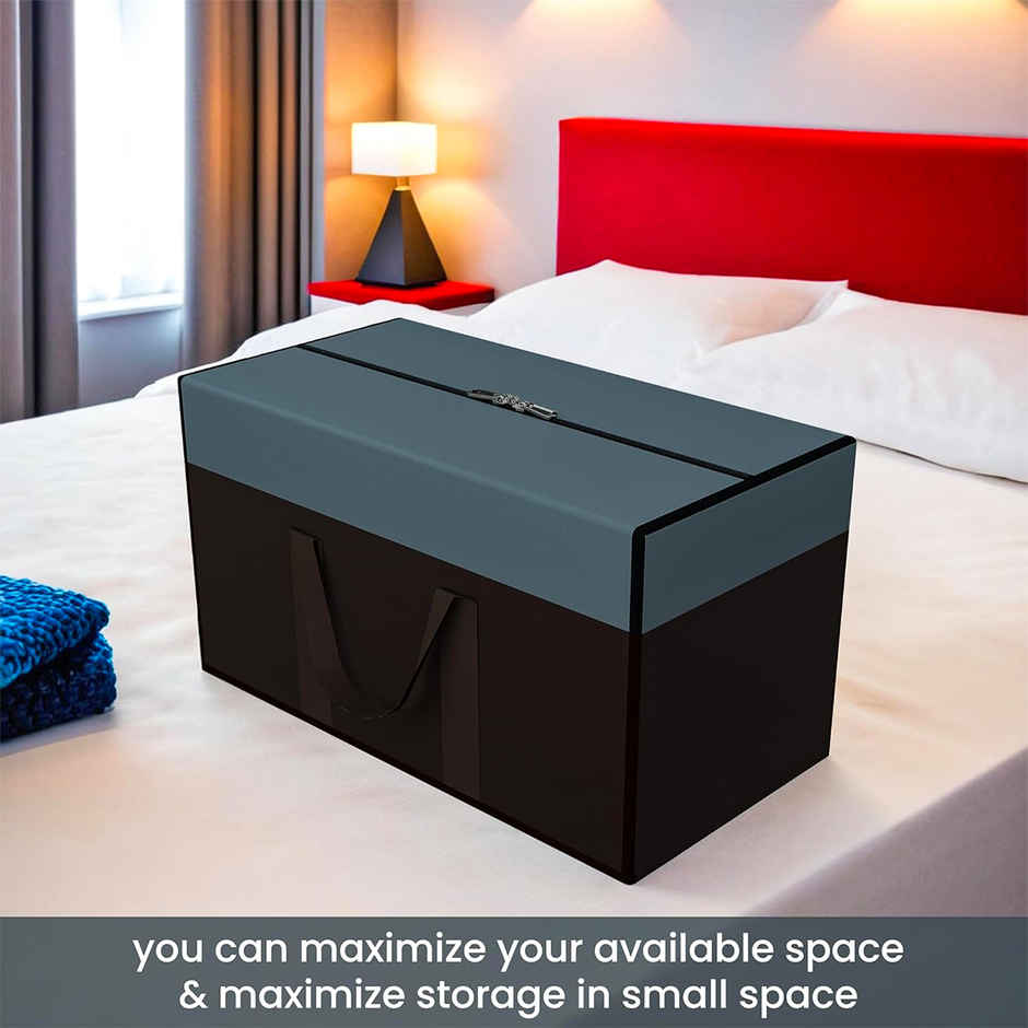 Kuber Industries Nylon 80L Large Underbed Storage Box | Blanket Storage Bags/Cover-Grey